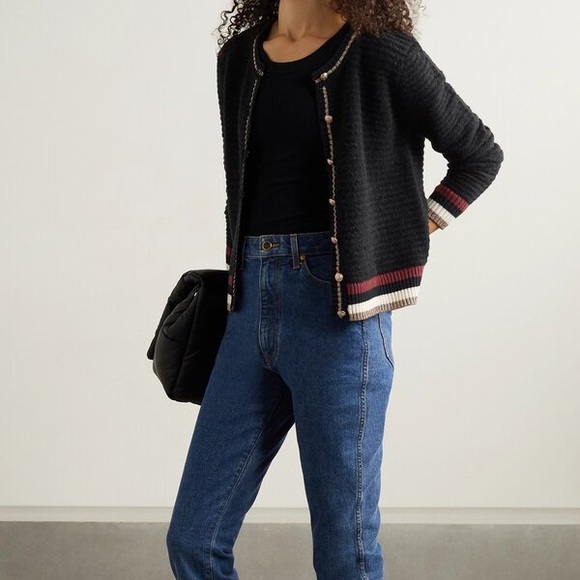 L'Agence Archer Metallic Tipped Cardigan - Picture 7 of 12